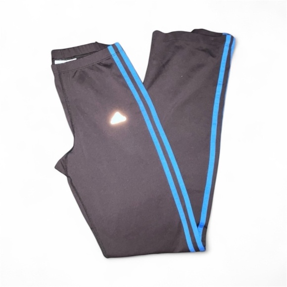 Adidas Pants VTG Y2K Black 3 stripes royal blue Sz. Med. Like New - Picture 2 of 6